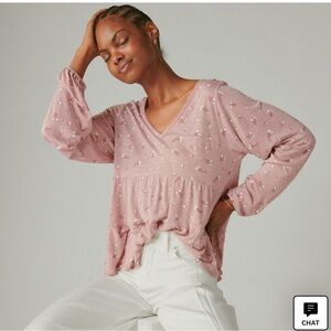 NWT Lucky Brand floral print tiered tunic top